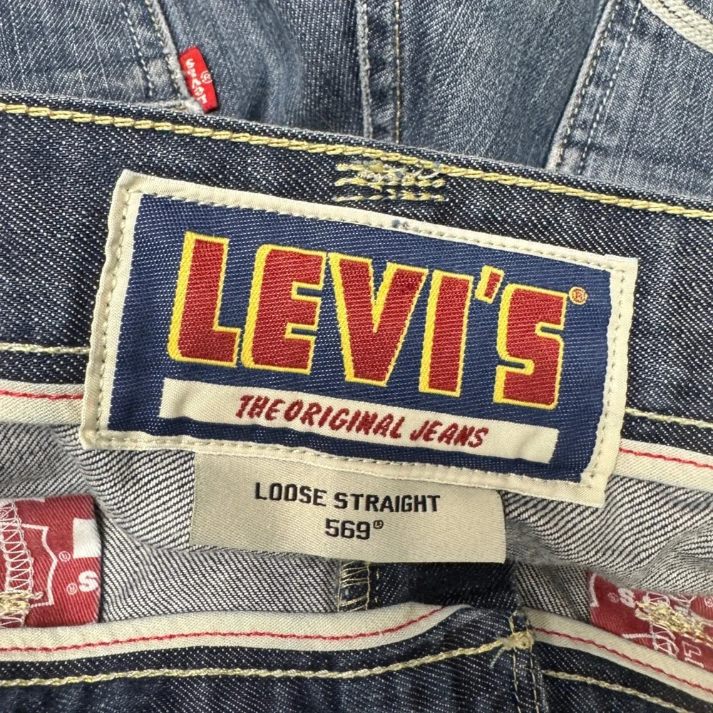 Levi's 569 Jeans Mens 32x30 Loose Straight Blue Denim Flap Pockets Classic